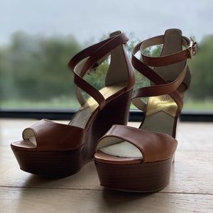 Michael Kors Strappy Wedge Platform Sandals